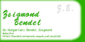 zsigmond bendel business card
